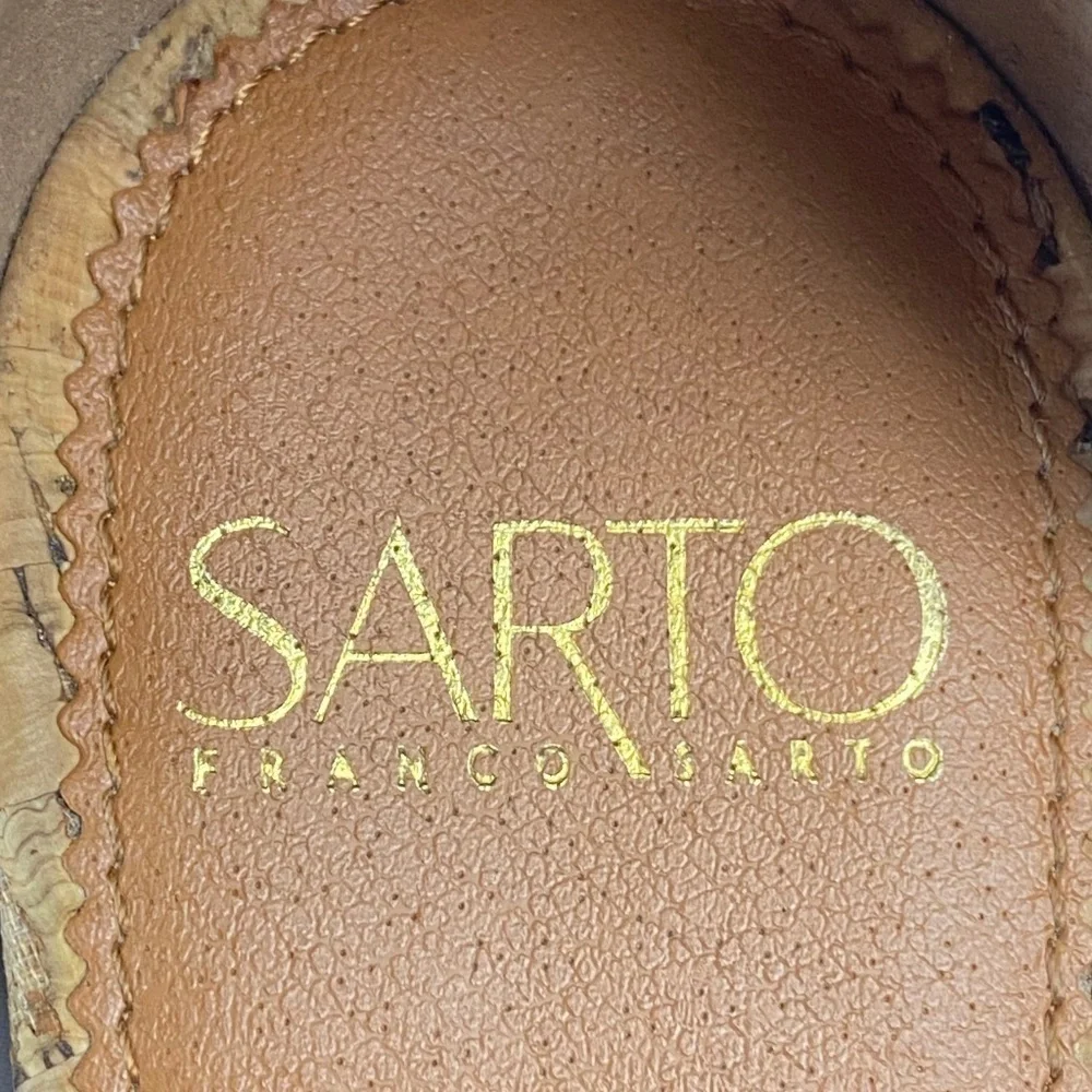 FRANCO SARTO Primrose Tan Suede Lace Up Sandal Flats size 8